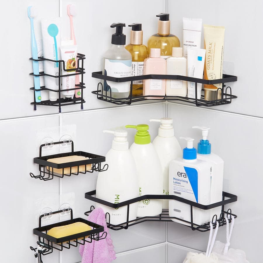 Shower shelf installed