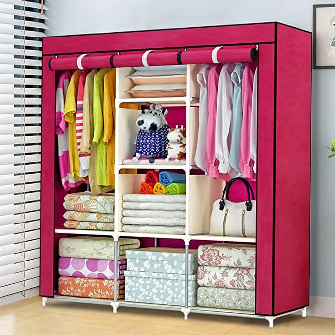 3-column metallic wardrobe